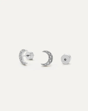 Sparkle Moon stud earrings